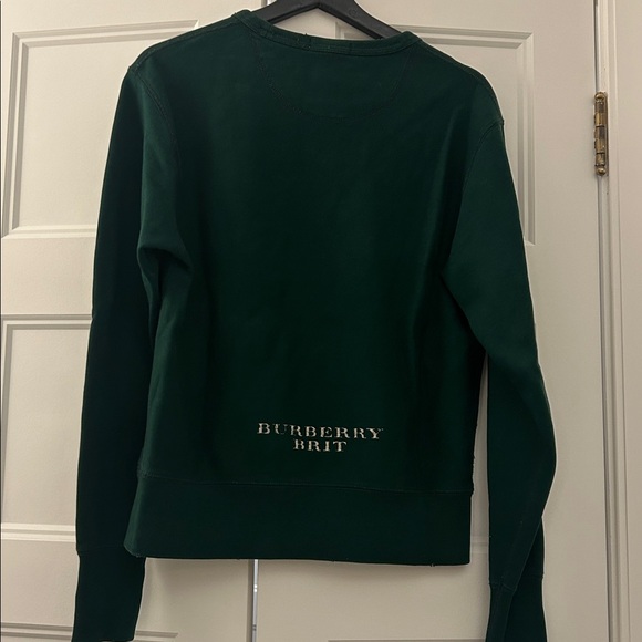 BURBERRY - Brit - Authentic Men’s Green Distressed Logo Sweatshirt size small - Picture 7 of 10